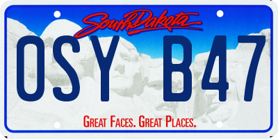 SD license plate 0SYB47