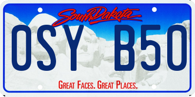 SD license plate 0SYB50