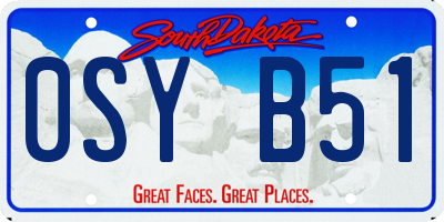 SD license plate 0SYB51