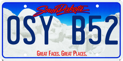 SD license plate 0SYB52