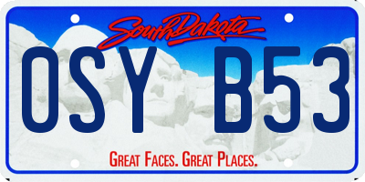 SD license plate 0SYB53