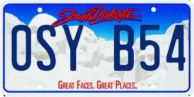 SD license plate 0SYB54