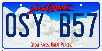 SD license plate 0SYB57