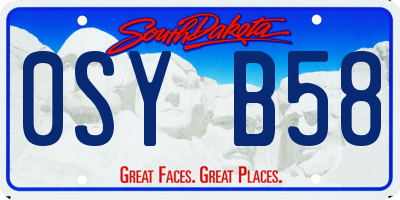 SD license plate 0SYB58