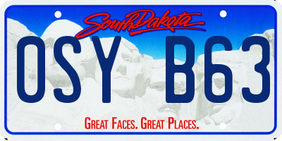SD license plate 0SYB63