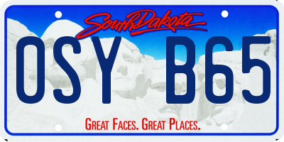 SD license plate 0SYB65