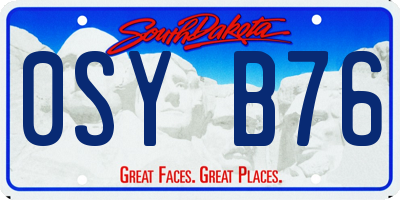 SD license plate 0SYB76