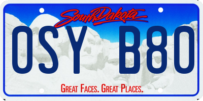SD license plate 0SYB80