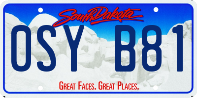 SD license plate 0SYB81