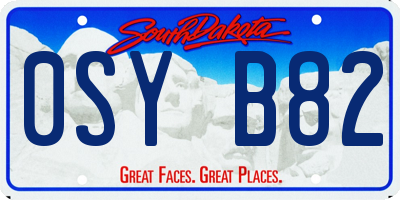 SD license plate 0SYB82