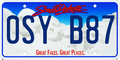 SD license plate 0SYB87