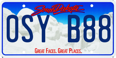 SD license plate 0SYB88