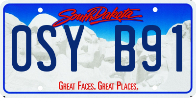 SD license plate 0SYB91