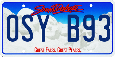 SD license plate 0SYB93
