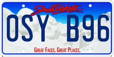SD license plate 0SYB96