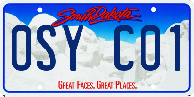 SD license plate 0SYC01