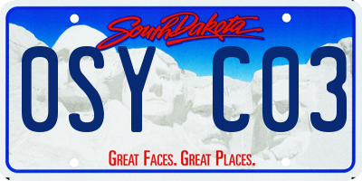 SD license plate 0SYC03