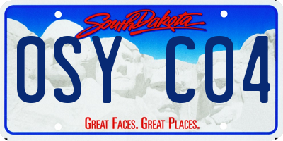 SD license plate 0SYC04