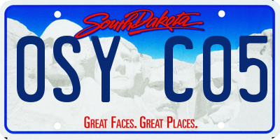 SD license plate 0SYC05