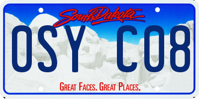 SD license plate 0SYC08