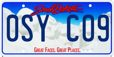 SD license plate 0SYC09