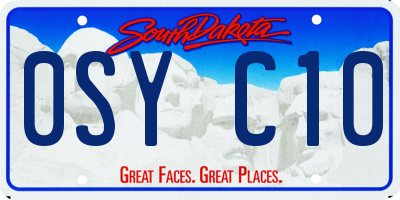 SD license plate 0SYC10