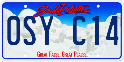 SD license plate 0SYC14
