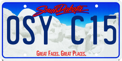 SD license plate 0SYC15