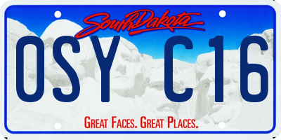 SD license plate 0SYC16