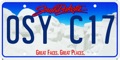 SD license plate 0SYC17