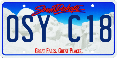 SD license plate 0SYC18