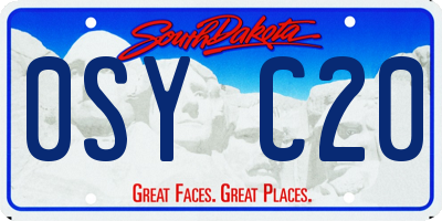 SD license plate 0SYC20