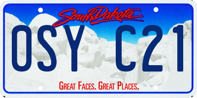 SD license plate 0SYC21