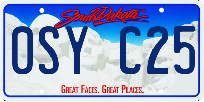SD license plate 0SYC25
