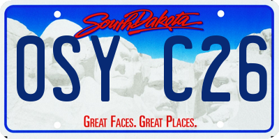 SD license plate 0SYC26