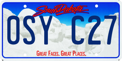 SD license plate 0SYC27