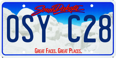 SD license plate 0SYC28