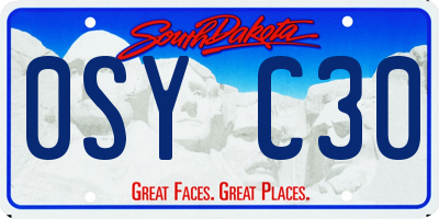 SD license plate 0SYC30