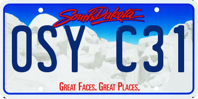 SD license plate 0SYC31