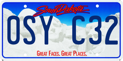 SD license plate 0SYC32