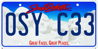 SD license plate 0SYC33