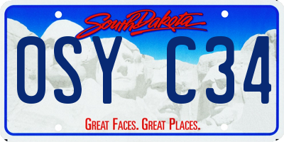 SD license plate 0SYC34