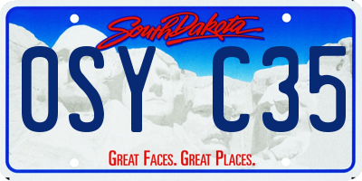 SD license plate 0SYC35