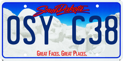 SD license plate 0SYC38
