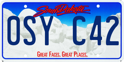 SD license plate 0SYC42