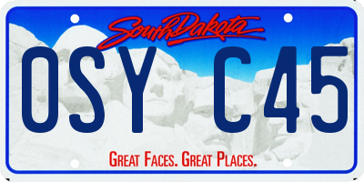 SD license plate 0SYC45