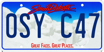 SD license plate 0SYC47