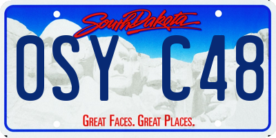 SD license plate 0SYC48