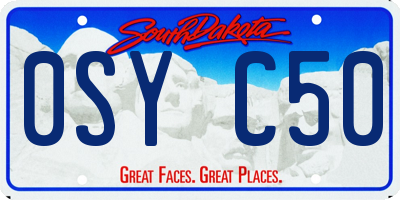 SD license plate 0SYC50