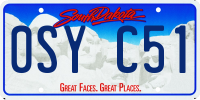 SD license plate 0SYC51